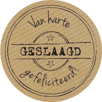 Stickers kraft &apos;&apos;Geslaagd"