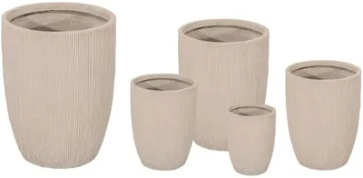 Mcollections Bloempot Nora Egg Hoog - Clayfibre - Ø57 x H67 - Zand