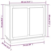 Dressoir 80x34x75 cm bewerkt hout gerookt eikenkleurig - thumbnail