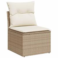 8-delige Loungeset met kussens poly rattan beige - thumbnail