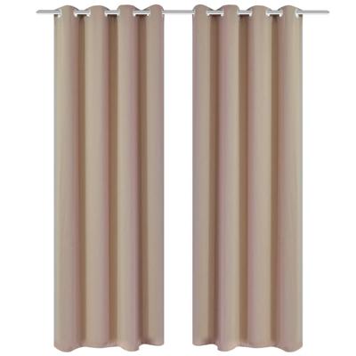 VidaXL Gordijnen met metalen ringen 135 x 245 cm 2 stuks (creme)