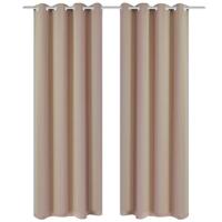 VidaXL Gordijnen met metalen ringen 135 x 245 cm 2 stuks (creme) - thumbnail