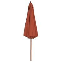 VidaXL Parasol met houten paal 300 cm terracotta - thumbnail