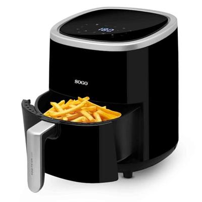 SOGO Human Technology FRE-SS-10865 Airfryer 3.5 l 1200 W Zwart, Zilver SOGO Human Technology FRE-SS-10865 Airfryer 3.5 l 1200 W Zwart, Zilver