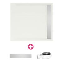 Douchevloer Xenz Easy Tray | 100x100 cm | Incl.Gootcover en Afvoersifon | Acryl | Vierkant | Wit mat - thumbnail