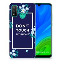 Huawei P Smart 2020 Silicone-hoesje Flowers Blue DTMP - thumbnail
