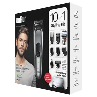 Braun MGK7221 10-in-1 Trimmer, Baardtrimmer Voor Mannen, Bodygroomer En Haartrimmer, Donkergrijs Braun MGK7221 10-in-1 Trimmer, Baardtrimmer Voor Mannen, Bodygroomer En Haartrimmer, Donkergrijs