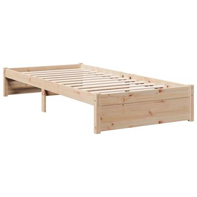 Bed met boekenkast zonder matras massief grenenhout 90x200 cm - thumbnail