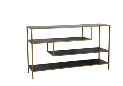 Light & Living Sidetable 'Ylaya' open, mat zwart-goud