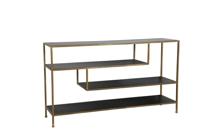 Light & Living Sidetable 'Ylaya' open, mat zwart-goud - thumbnail