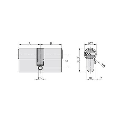 Basi VB5200-0005 Dubbele profielcilinder 30 / 35mm