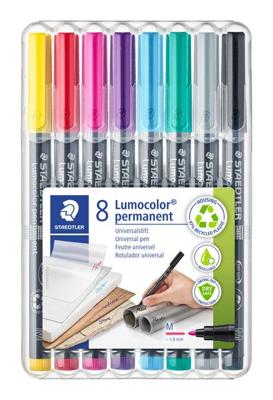 Viltstift staedtler ohp lumo m 317 perm 8 st ass | 10 stuks