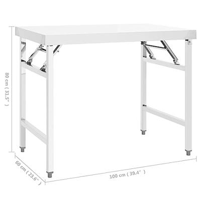 VidaXL Keukenwerktafel inklapbaar 100x60x80 cm roestvrij staal