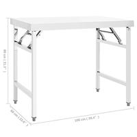 VidaXL Keukenwerktafel inklapbaar 100x60x80 cm roestvrij staal - thumbnail