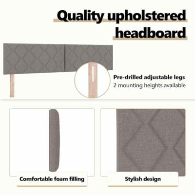 Stoffen Hoofdbord Geometrisch met hoofdeinde Taupe 180 cm Stof