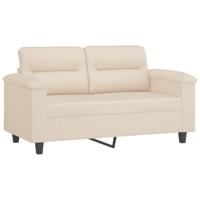 3-delige Loungeset met kussens microvezelstof beige - thumbnail