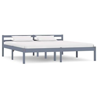 Bedframe massief grenenhout grijs 180x200 cm