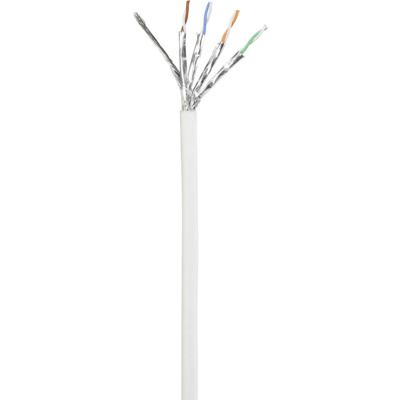 Renkforce RF-5043916 RJ45 Netwerkkabel, patchkabel CAT 6A S/FTP 0.25 m Wit Snagless, Vlambestendig 1 stuk(s)