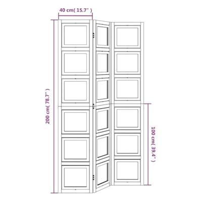 Kamerscherm met 3 panelen massief paulowniahout wit Kamerscherm met 3 panelen massief paulowniahout wit