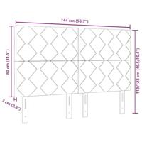 Hoofdbord met LED -striplichten Verstelbaar Grijs 144 cm Stof - thumbnail