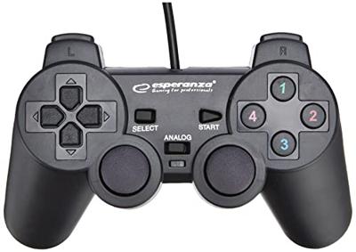 Esperanza EG102 game controller Zwart USB 2.0 Gamepad Analoog/digitaal PC, Playstation 3