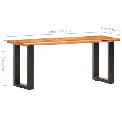 VidaXL Boomstambankje 110 cm massief acaciahout en staal