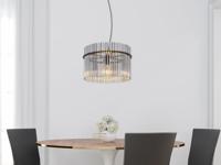 Globo Zwarte hanglampGorley met smoke glas Ø 40cm - 15698H - thumbnail