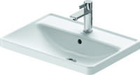 Wastafel Duravit D-Neo Inbouw Met Overloop Kraanvlak 1 Kraangat 60 cm Hoogglans Wit - thumbnail