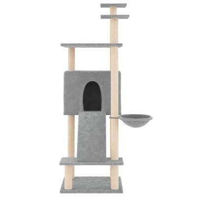 VidaXL Kattenmeubel met sisal krabpalen 153 cm lichtgrijs
