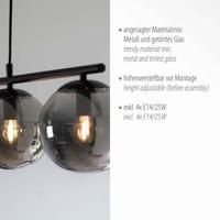 Just Light Zwarte hanglampBig Widow 4-lichts - 14604-18 - thumbnail