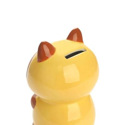Coin bank Kawaii Minty yellow ceramic