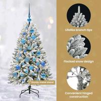 Kunstkerstboom met 150 LED Groen en Wit 120 cm PVC en Metaal - thumbnail