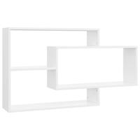 VidaXL Wandschappen 104x20x58,5 cm bewerkt hout wit - thumbnail