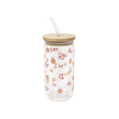 Drinkglas met rietje en deksel 500ml
