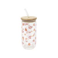 Drinkglas met rietje en deksel 500ml - thumbnail