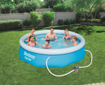 Bestway Opblaasbaar Zwembad Volwassene Ring met Filter 305x76 cm Tuin 57270
