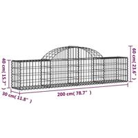 Schanskorven 5 st gewelfd 200x30x40/60 cm gegalvaniseerd ijzer - thumbnail