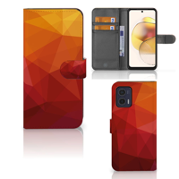 Book Case voor Motorola Moto G73 Polygon Red - thumbnail