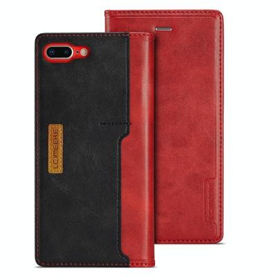 Voor iPhone 7 plus/8 plus LC. IMEEKE LC-001 serie PU + TPU kleur bijpassende Frosted horizontale Flip lederen draagtas met houder & kaartsleuf (rood)
