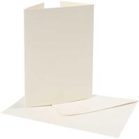Creativ Company Parelmoer kaart & envelop, afmeting kaart 10,5x15 cm, afmeting envelop 11,5x16,5 cm, 230+120 gr, off-white, 10 set/ 1 doos - thumbnail