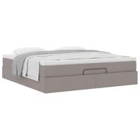 Ottoman bed met matras 180x200cm stof taupe - thumbnail