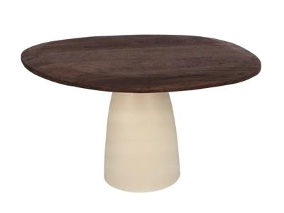 Brix Organische Eettafel 'Marron' Mangohout, 140 cm, kleur Ivoor