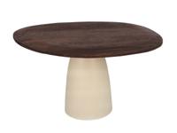 Brix Organische Eettafel 'Marron' Mangohout, 140 cm, kleur Ivoor - thumbnail