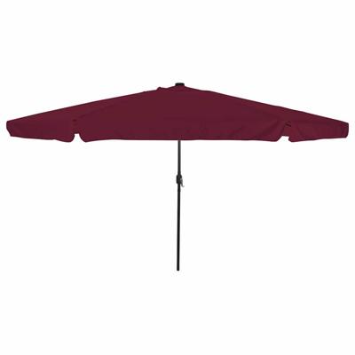 Tuinparasol Rood en Zwart 395 x 395 x 245 cm Polyester en staal