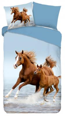 Good Morning Kinderdekbedovertrek "paarden" - Multi - (140x200 cm) - Katoen