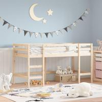 Kinderhoogslaper met ladder 90x190 cm massief grenenhout - thumbnail