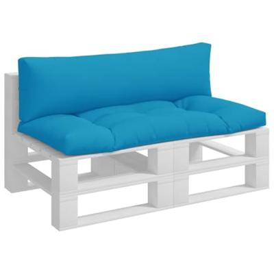 VidaXL Palletkussens 2 st stof lichtblauw - thumbnail