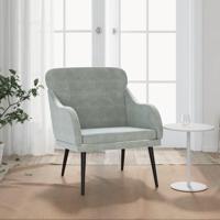 Fauteuil 63x76x80 cm fluweel lichtgrijs - thumbnail