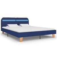 Bedframe met LED stof blauw 180x200 cm - thumbnail