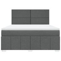 Boxspring met matras stof donkergrijs 180x200 cm - thumbnail